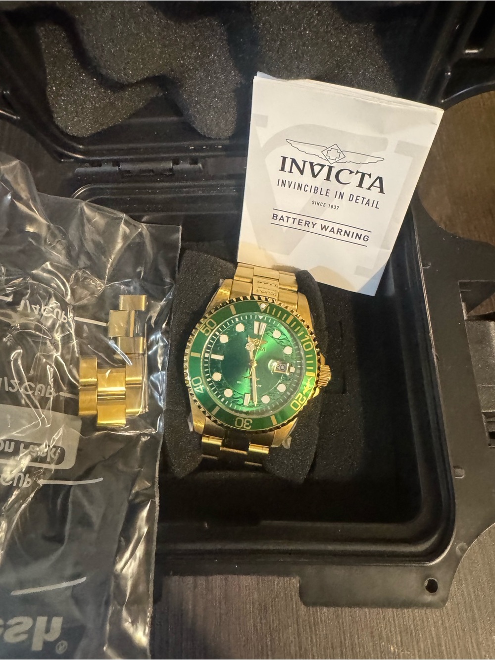 Invicta Men’s Gold-Tone Watch with Green Dial